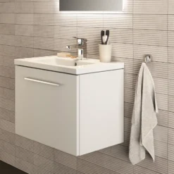 Ideal Standard i.life S 600mm Wall Mounted 1 Drawer Compact Vanity Unit & Basin