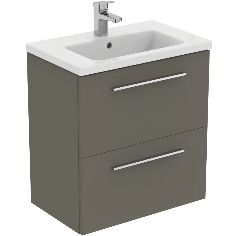 Ideal Standard i.life S 600mm Wall Mounted 2 Drawer Compact Vanity Unit & Basin
