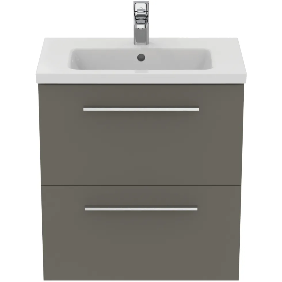 Ideal Standard i.life S 600mm Wall Mounted 2 Drawer Compact Vanity Unit & Basin