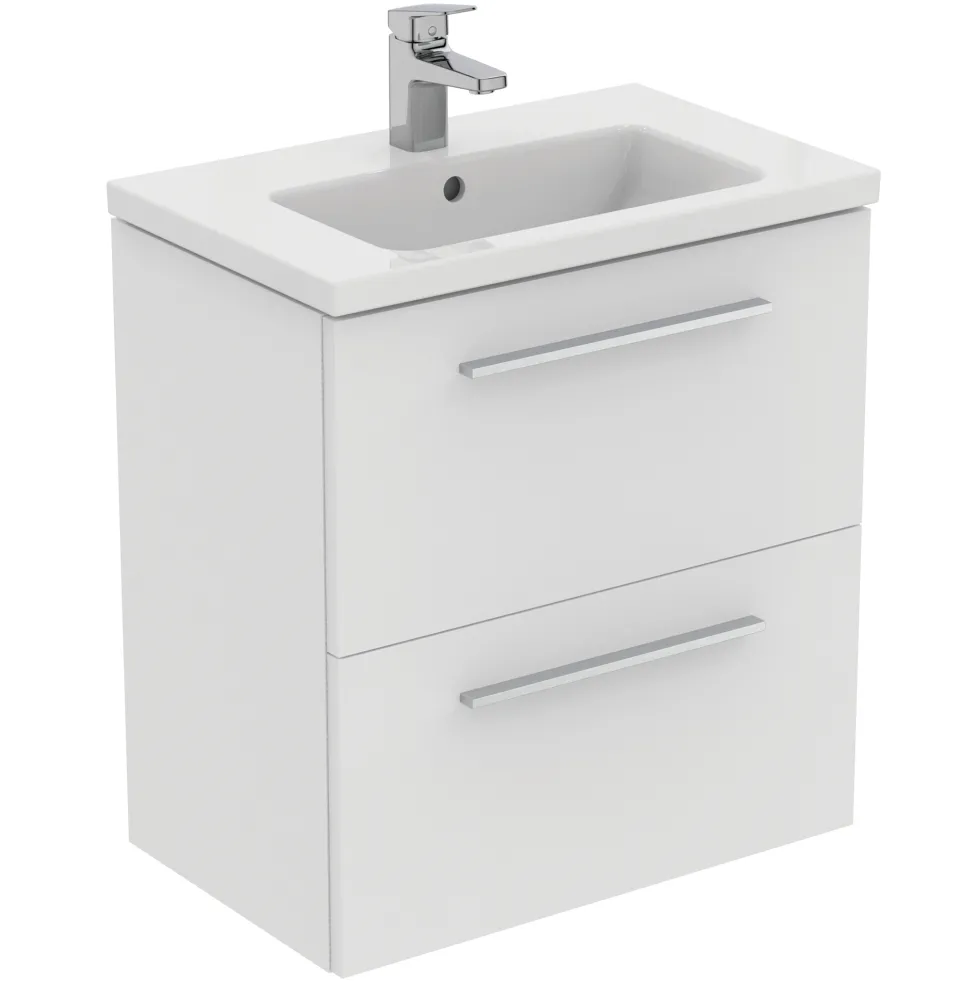 Ideal Standard i.life S 600mm Wall Mounted 2 Drawer Compact Vanity Unit & Basin