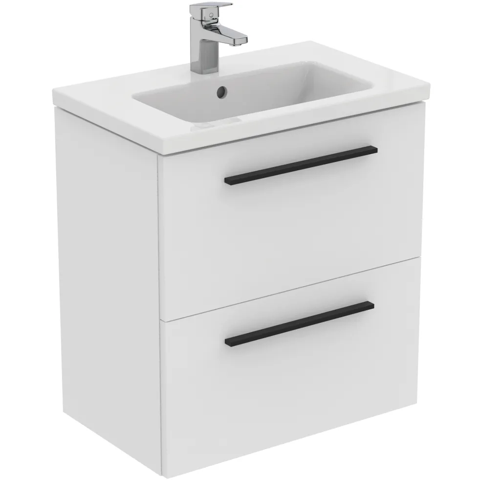 Ideal Standard i.life S 600mm Wall Mounted 2 Drawer Compact Vanity Unit & Basin