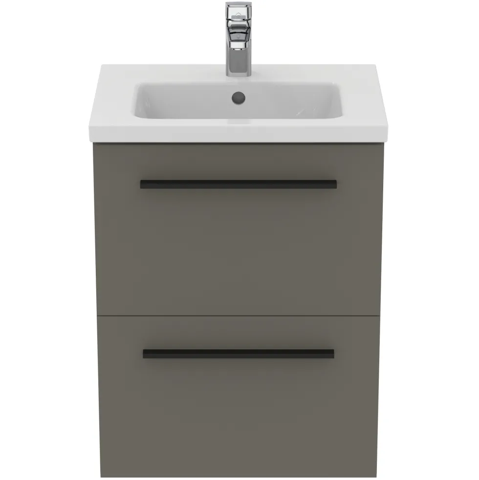 Ideal Standard i.life S 500mm Wall Mounted 2 Drawer Compact Vanity Unit & Basin