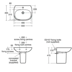 Ideal Standard Tesi Basin & Pedestal