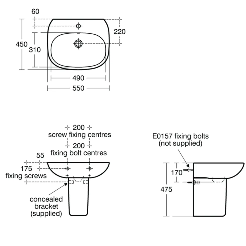 Ideal Standard Tesi Basin & Pedestal