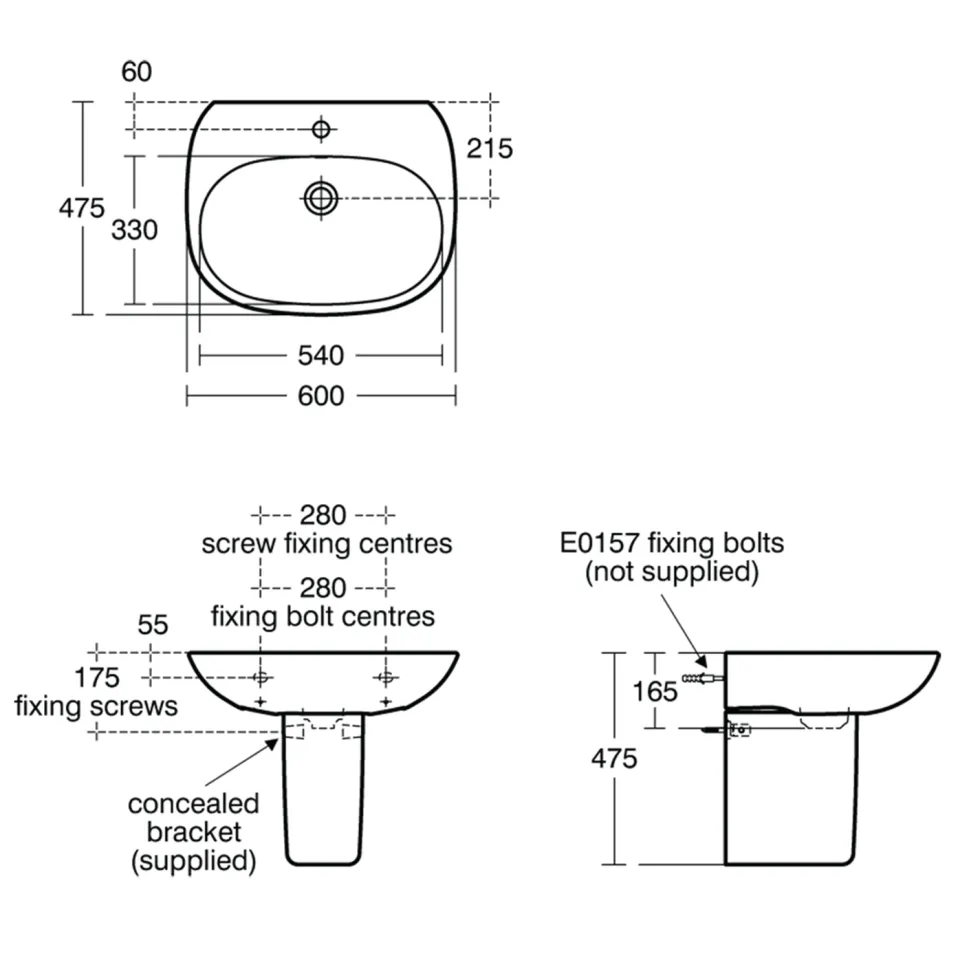 Ideal Standard Tesi Basin & Pedestal