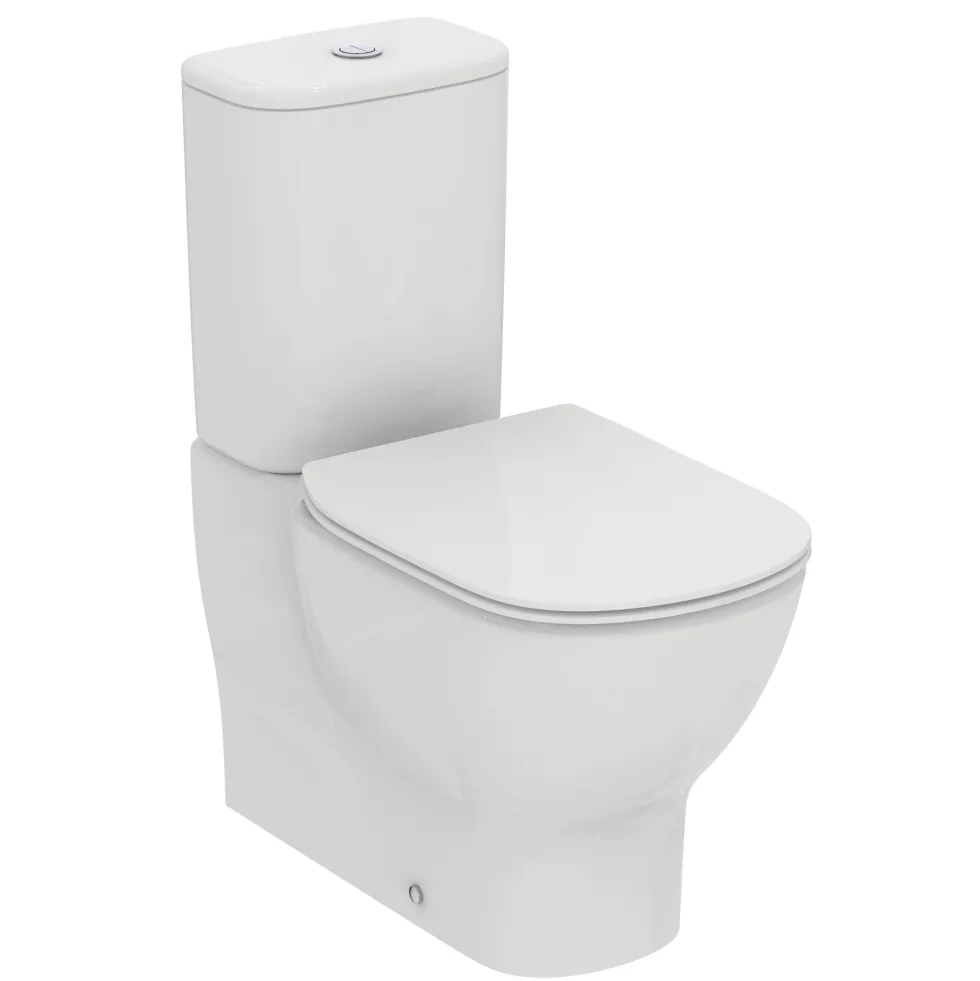 Ideal Standard Tesi Close Coupled Fully Back to Wall Toilet with Aquablade® Flush Technology & Soft Close Seat