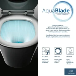 Ideal Standard Tesi Wall Hung Toilet with Aquablade® Flush Technology & Soft Close Seat