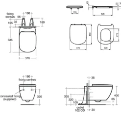 Ideal Standard Tesi Wall Hung Toilet with Aquablade® Flush Technology & Soft Close Seat