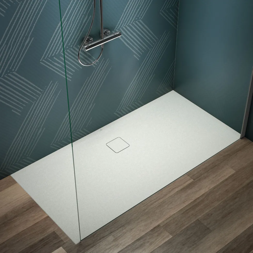 Ideal Standard Ultra Flat Evo Rectangular Anti-Slip Acrylic Shower Tray with Offset Waste - 4 Sizes