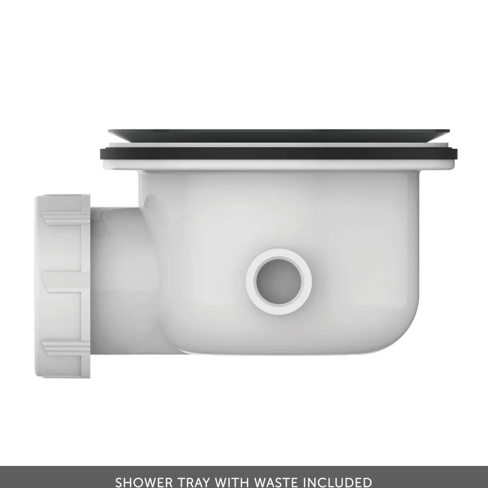Ideal Standard Ultra Flat Evo Rectangular Anti-Slip Acrylic Shower Tray with End Waste - 5 Sizes
