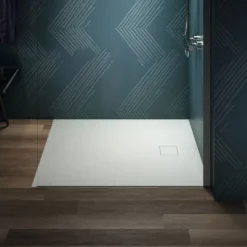 Ideal Standard Ultra Flat Evo Rectangular Anti-Slip Acrylic Shower Tray with End Waste - 5 Sizes