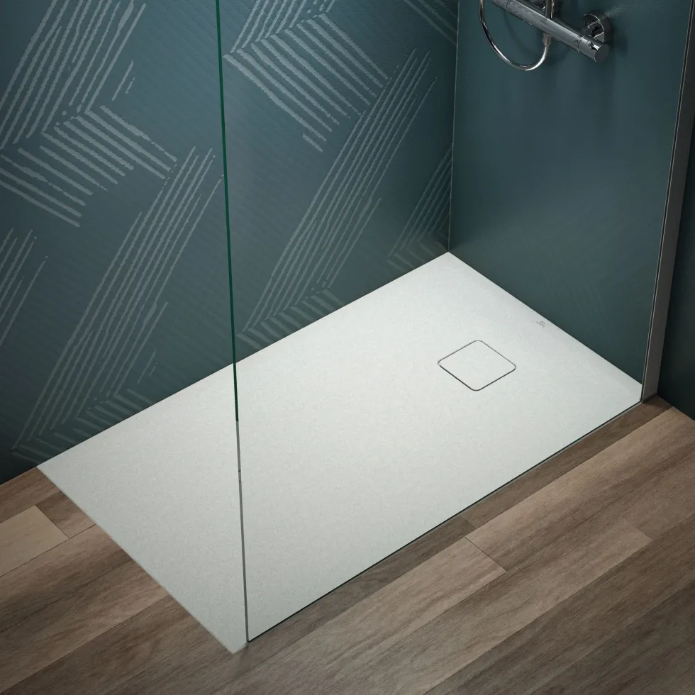 Ideal Standard Ultra Flat Evo Rectangular Anti-Slip Acrylic Shower Tray with End Waste - 5 Sizes