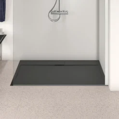 Ideal Standard Ultra Flat S i.life Jet Black Rectangular Anti-Slip Stone Resin Shower Tray - 5 Sizes