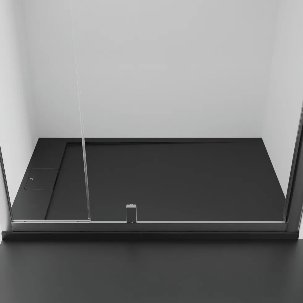 Ideal Standard Ultra Flat S i.life Jet Black Rectangular Anti-Slip Stone Resin Shower Tray - 5 Sizes