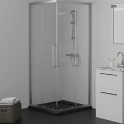 Ideal Standard Ultra Flat S i.life Jet Black Square Anti-Slip Stone Resin Shower Tray - 2 Sizes