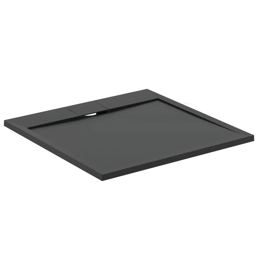 Ideal Standard Ultra Flat S i.life Jet Black Square Anti-Slip Stone Resin Shower Tray - 2 Sizes