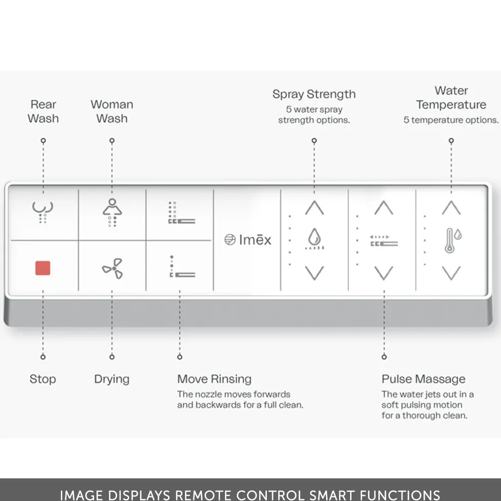 Imex Essence Wall Hung Toilet with Soft Close Seat & Remote Control