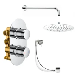 Imogen Concealed Shower Valve, Fixed Shower Head & Overflow Bath Filler