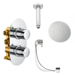 Imogen Concealed Shower Valve, Fixed Shower Head & Overflow Bath Filler