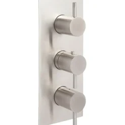 Inox Brushed Stainless Steel 2 Outlet Concealed Thermostatic Shower Valve