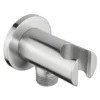 Inox Brushed Stainless Steel Round Shower Outlet Elbow with Handset Holder