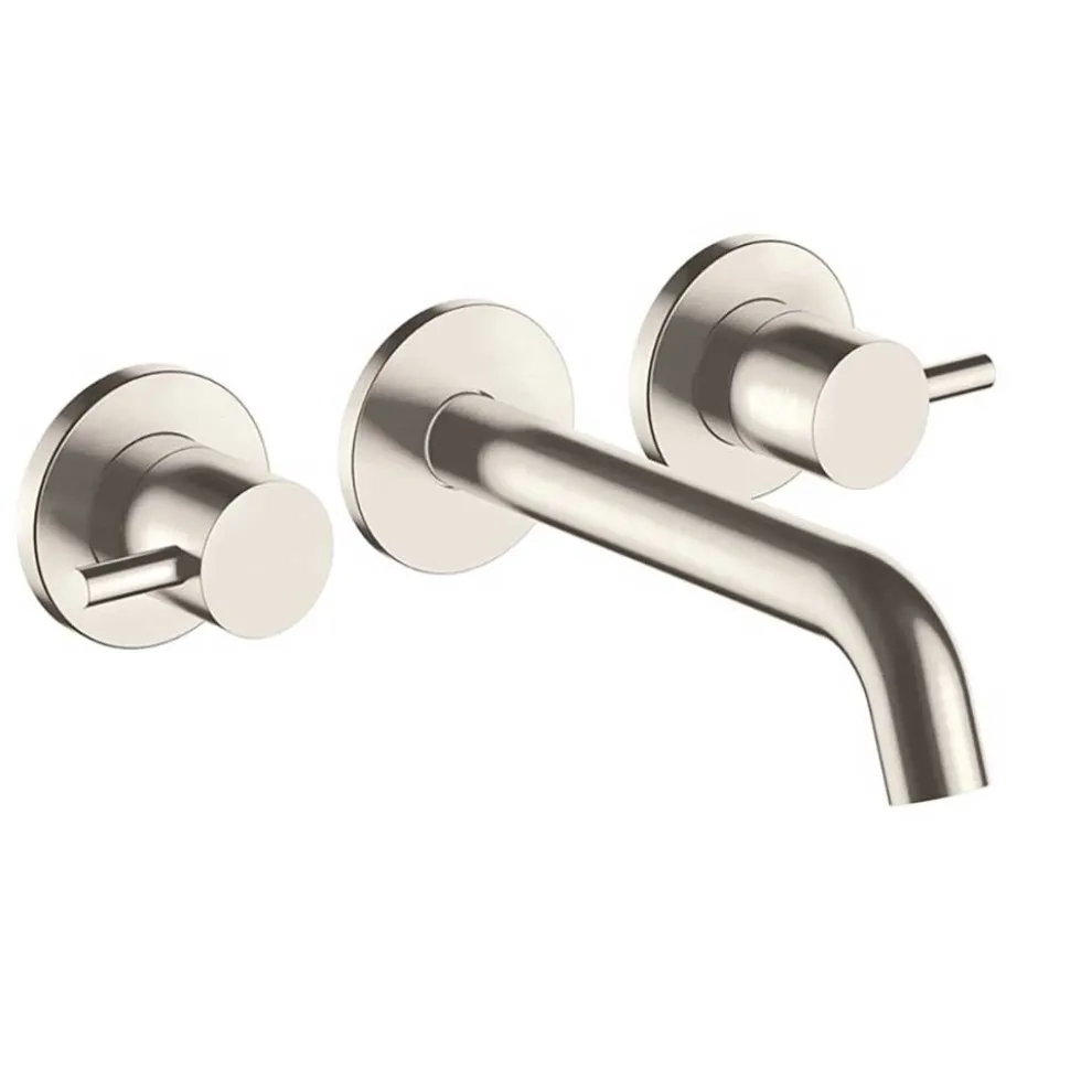 Inox Brushed Stainless Steel Wall Mounted Basin Mixer