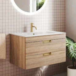 Isla 800mm Wall Hung Vanity Unit & Basin