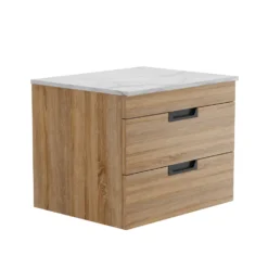 Isla 600mm Wall Hung Vanity Unit & Marble Sintered Stone Countertop