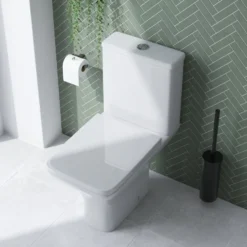 Jack Complete Matt Black Bathroom Suite with Shower Bath & Rimless Toilet