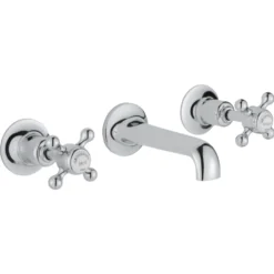 JTP Grosvenor Cross 3 Hole Wall Mounted Basin Mixer Tap