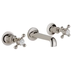 JTP Grosvenor Cross 3 Hole Wall Mounted Basin Mixer Tap