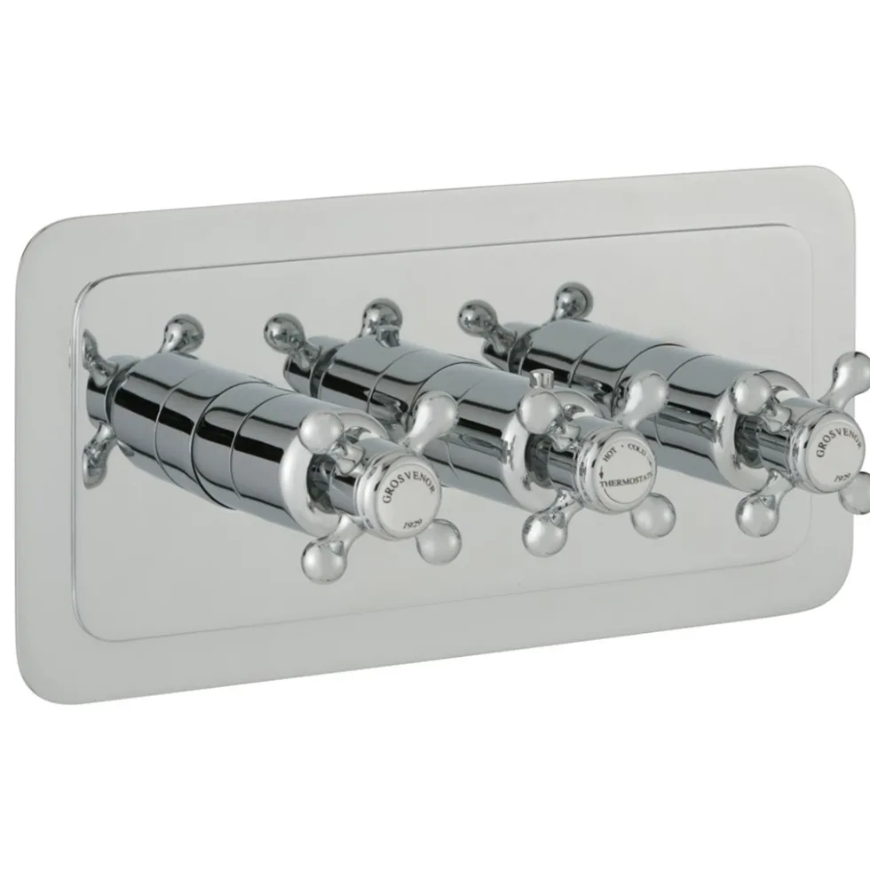 JTP Grosvenor Cross Horizontal Concealed 2 Outlet Shower Valve