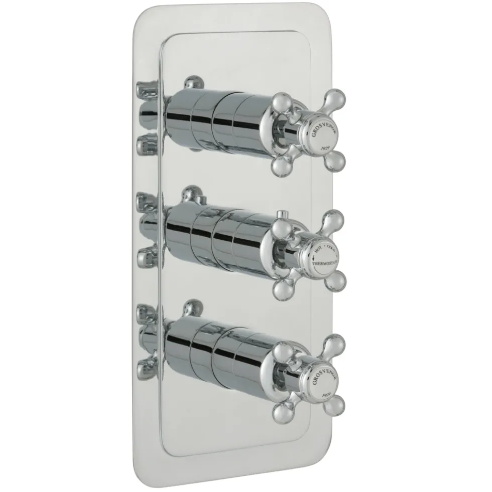 JTP Grosvenor Cross Vertical Concealed 3 Outlet Shower Valve