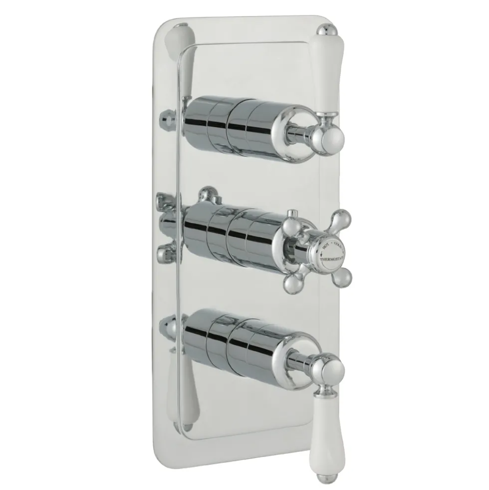 JTP Grosvenor Lever Vertical Concealed 2 Outlet 3 Control Shower Valve