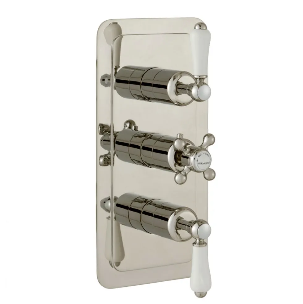 JTP Grosvenor Lever Vertical Concealed 2 Outlet 3 Control Shower Valve