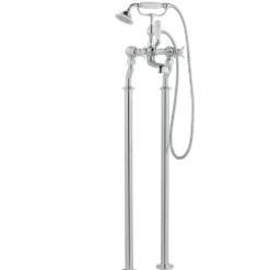 JTP Grosvenor Pinch Floor Standing Bath And Shower Mixer Tap With Shower Kit