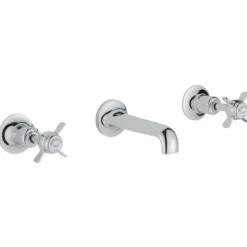 JTP Grosvenor Pinch 3 Hole Wall Mounted Basin Mixer Tap