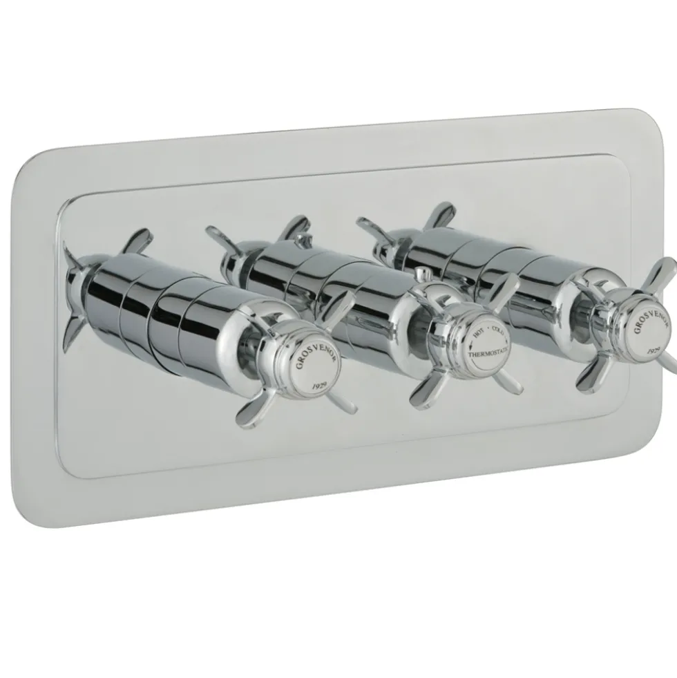 JTP Grosvenor Pinch Horizontal Concealed 2 Outlet Shower Valve