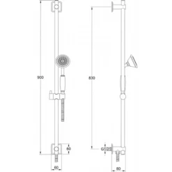 JTP Grosvenor Slide Rail Kit, Single Function Handset & Hose