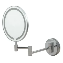 Just Taps Zoom LED Illuminated Round Magnifying Wall Mirror