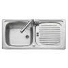 Leisure Euroline 1 Bowl Stainless Steel Sink with Reversible Drainer - 860 x 435mm