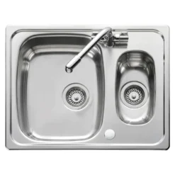 Leisure Euroline Reversible 1.5 Bowl Stainless Steel Kitchen Sink - 647 x 508mm