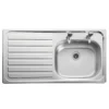 Leisure Lexin Satin Stainless Steel Single Bowl Kitchen Sink with Left Hand Drainer - 950 x 508mm