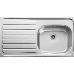 Leisure Lexin Satin Stainless Steel Single Bowl Kitchen Sink with Left Hand Drainer - 950 x 508mm