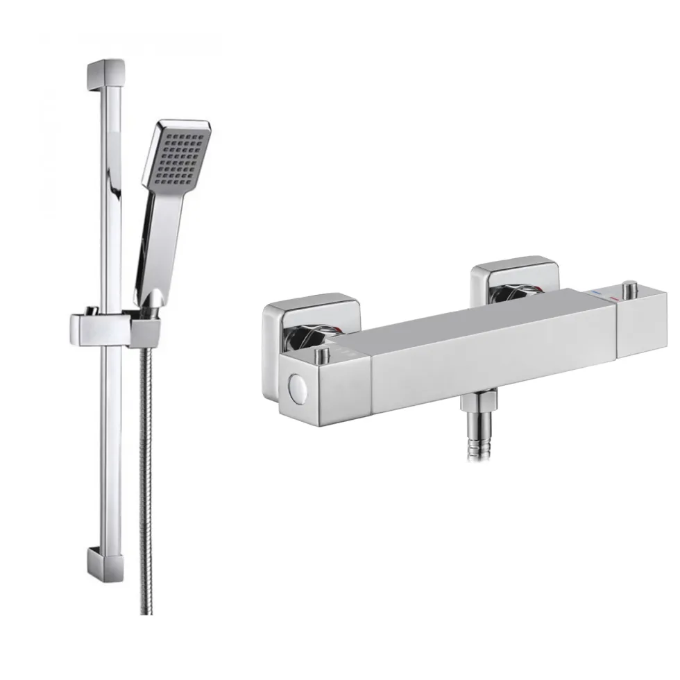 Leon Thermostatic Bar Shower Valve & Slide Rail Kit