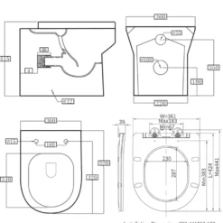 Lorraine Rimless Back To Wall Toilet & Soft Close Seat