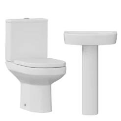 Lorraine Rimless Toilet & Basin Bathroom Suite