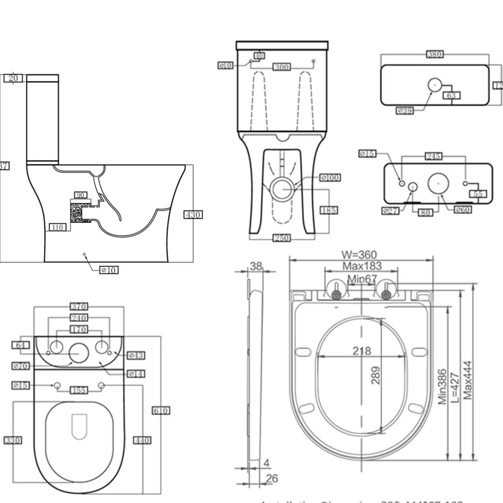 Lydia Rimless Close Coupled Toilet & Soft Close Seat