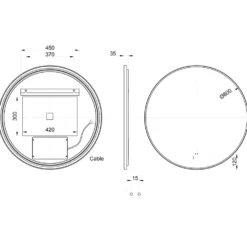 Marcos LED Illuminated Round Framed Mirror with Demister Pad & Colour Change Lights - 800mm