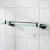 Miller Bond Matt Black & Clear Glass Bathroom Shelf